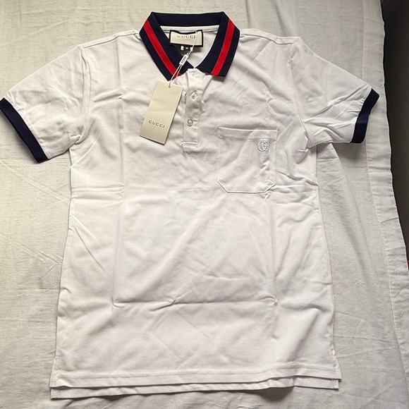 Gucci White Polo with Blue and Red Accents - Picture 2 of 4